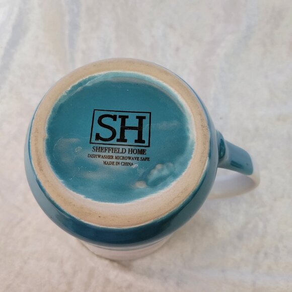 Sheffield Home Mug Coffee Cup MR FABULOUS handled Stoneware blue white 16 oz EUC - Picture 7 of 7